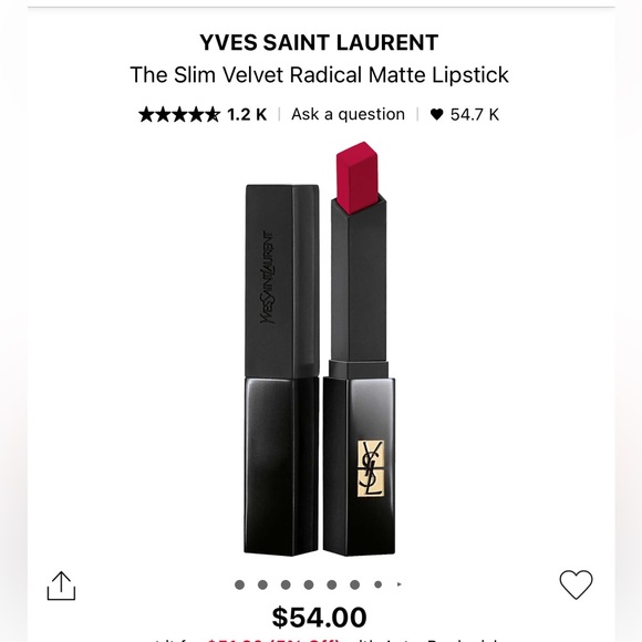 Velvet slim YSL matte lipstick in 308 - Picture 3 of 3